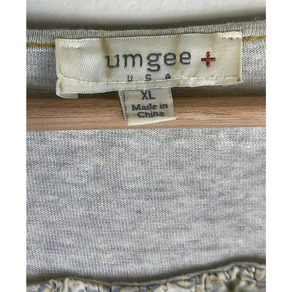 UMGEE RUFFLE SLEEVES LINEN/COTTON TOP SIZE XL - Picture 4 of 6